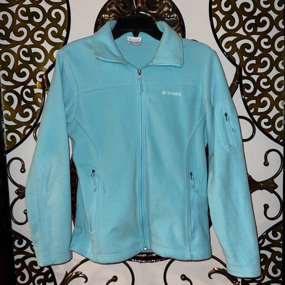 Columbia Light Blue Fleece Jacket Size Small - Picture 1 of 4